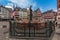 Frankfurt old town with the Justitia statue. Germany