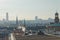 Frankfurt panoramic aerial view in winter morning