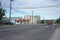 Franklin avenue, the main road, toward Old Town of Yellowknife, Canada, in the afternoon