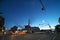 Franklin avenue, the main road, toward Old Town of Yellowknife, Canada, in the night