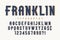 Franklin trendy vintage display font design, alphabet