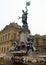 Frankonianbrunnen, sculptures decorated neo-baroque fountain, in front of the Archbishopric Palace, Wurzburg, Germany