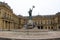 Frankonianbrunnen, sculptures decorated neo-baroque fountain, in front of the Archbishopric Palace, Wurzburg, Germany