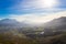 Franschhoek vineyard landscape, South africa panorama