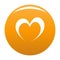 Frantic heart icon vector orange