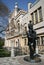 Franz Kafka sculpture by Spanish Synagogue in Prague, Czech republic