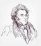 Franz Schubert vector sketch portrait illustration
