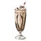 Frappe iced latte in a tall glass with cream