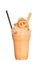 Frappe Thai Tea a drink is refreshing.On white background and clipping path.