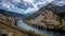 The Fraser River as it winds its way through the Fraser Canyon