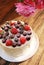 Frash homemade cake with fresh berries and fruits