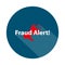 fraud alert badge on white