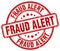 Fraud alert red grunge round rubber stamp