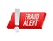 Fraud alert. Security Audit, Virus Scanning, Cleaning, Eliminating Malware, Ransomware. Vector stock illustration.