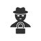 Fraud hacker icon in flat style. Spy vector illustration on isolated background. Cyber defend business concept