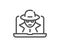 Fraud line icon. Spy of thief sign. Vector