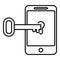 Fraud locked phone icon, outline style