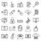 Fraud spy icons set, outline style