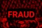 fraud word isolated currency background