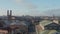 Frauenkirche Cathedral in Classic Munich old town looking over Cityscape, Aerial Drone flight towards Famous German