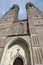 Frauenkirche is the Cathedral of Munich looking up at the towers