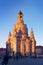 Frauenkirche church of Dresden at sundown