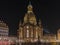 Frauenkirche Church-Martin Luther monument- night scene- Dresden, Germany