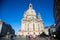 Frauenkirche of Dresden, blue sky, east