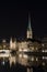Fraumunster church, Zurich at night
