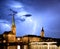 Fraumunster - Zurich with lightning