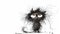 Frazzled Feline: Ink Cartoon Cat