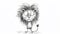 Frazzled Lion Ink Cartoon