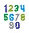 Freak colorful graffiti digits, set of unusual numbers dr