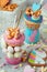 Freak shakes topping with donut, marshmallow, popcorn