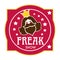 Freak show icon with bearded lady head and stars