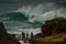 Freak wave at the coastline in Portugal