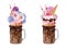 Freakshakes. Extreme milkshake. Isolated on a white background.