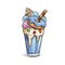 Freakshakes. Extreme milkshake. Vector illustration.