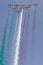 Frecce Tricolori: italian aerobatic Team drawing italian flag