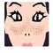 Freckles on the face. Pigmentation on the skin. A pigmented spot on the skin of the face. Vector illustration