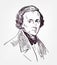 Frederic Chopin famous vector sketch portrait