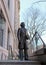 Frederick Douglass statue on the steps of New York Historical Society building, New York, NY