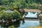 Frederik Meijer Gardens - Grand Rapids, MI, USA - June 15th 2019:    Beautiful landscape of the japanese garden in summer from the