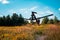 Frederik Meijer Gardens - Grand  Rapids, MI /USA - September 4th 2016: Large statue balancing steel beam in a field at the Frederi