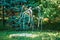 Frederik Meijer Gardens - Grand  Rapids, MI /USA - September 4th 2016: Spindely spider statue in the Freiderik Meijer Gardens