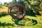 Frederik Meijer Gardens - Grand  Rapids, MI /USA - September 4th 2016: Spiral coil statue at the Frederik Meijer Gardens in Grand