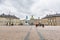 Frederik`s Church, and King Frederick V  equestrian statue, and classical palace facades and the Amalienborg, the home of the
