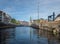 Frederikholms Canal with former Old St Nicholas Church Tower on Background - Copenhagen, Denmark