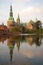 Frederiksborg Castle closeup of a November evening. Hillered, Denmark