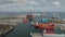 Frederikshavn, Denmark, may 21 2022: Panoramic view of the harbor, ships moored in port